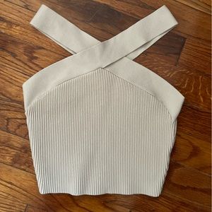 S Babaton Sculpt Knit Criss cross tank from Aritzia